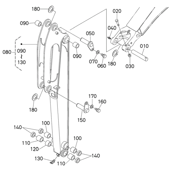 Dipper Arm Assembly for Kubota KX018-4 Mini Excavator