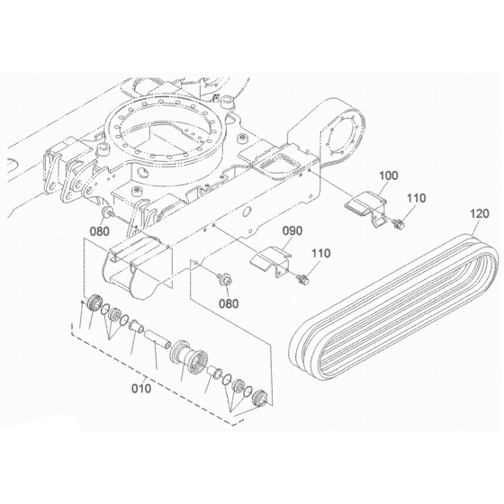 Track and Roller Assembly for Kubota KX018-4 Mini Excavator