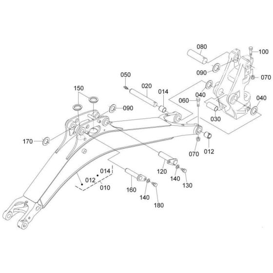 Boom Assembly for Kubota KX019-4 Mini Excavator