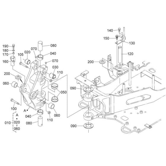 Kingpost Assembly for Kubota KX019-4 Mini Excavator