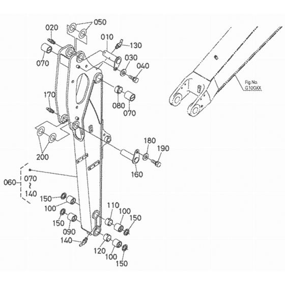 Dipper Arm Assembly for Kubota KX040-4 Mini Excavator