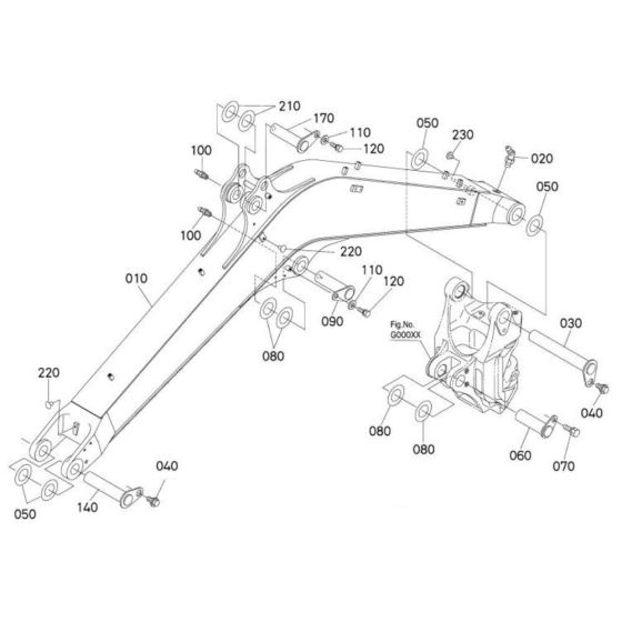 Boom Assembly for Kubota KX057-4 Mini Excavator