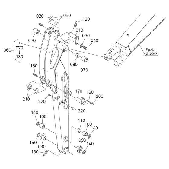 Dipper Arm Assembly for Kubota KX057-5 Mini Excavator