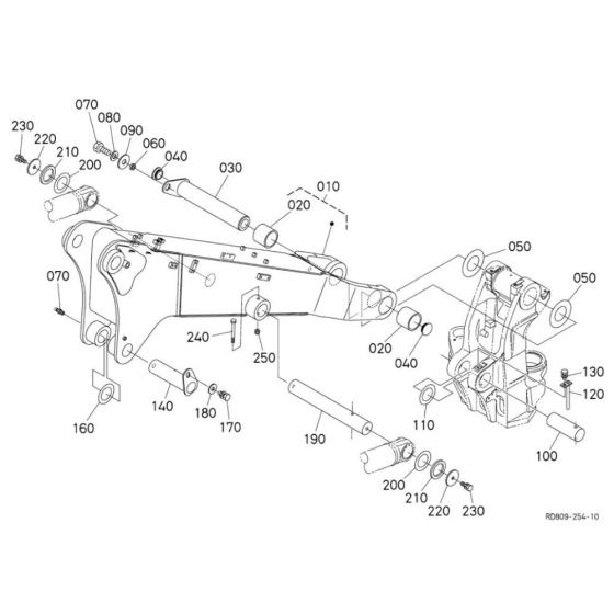 Boom Assembly (Except Two-Pieces Boom Type 1) for Kubota KX080-3 Alpha Mini Excavator