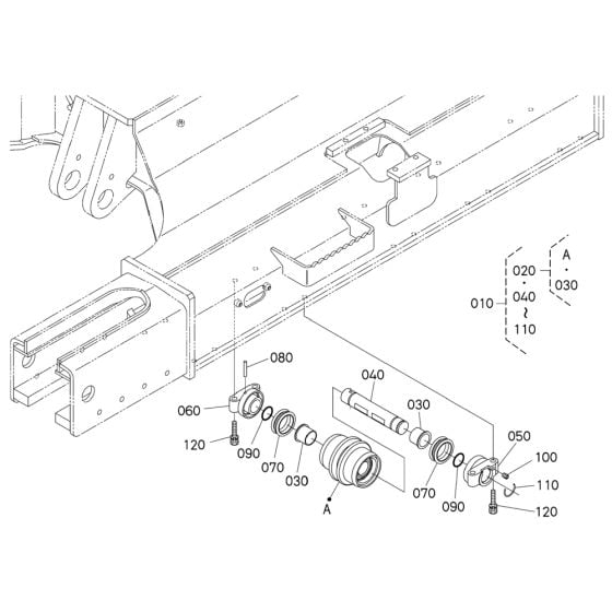 Track Roller Assembly for Kubota KX080-4 Mini Excavator