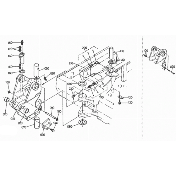 Kingpost Assembly for Kubota KX101 Mini Excavator