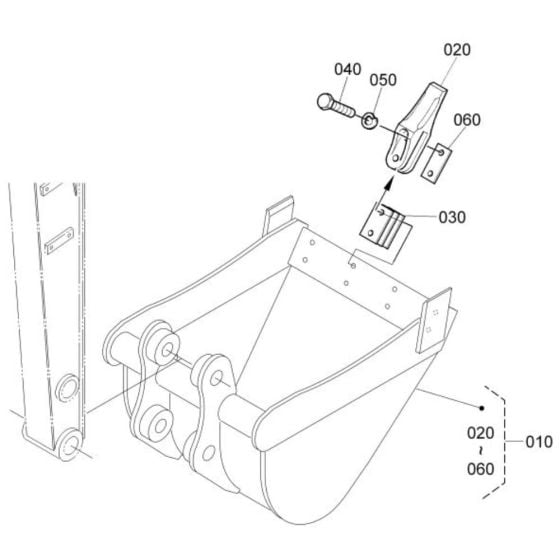 Bucket Assembly for Kubota KX101-3a3 Mini Excavator