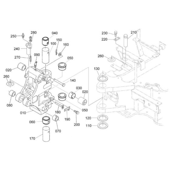 Kingpost Assembly for Kubota KX101-3a3 Mini Excavator