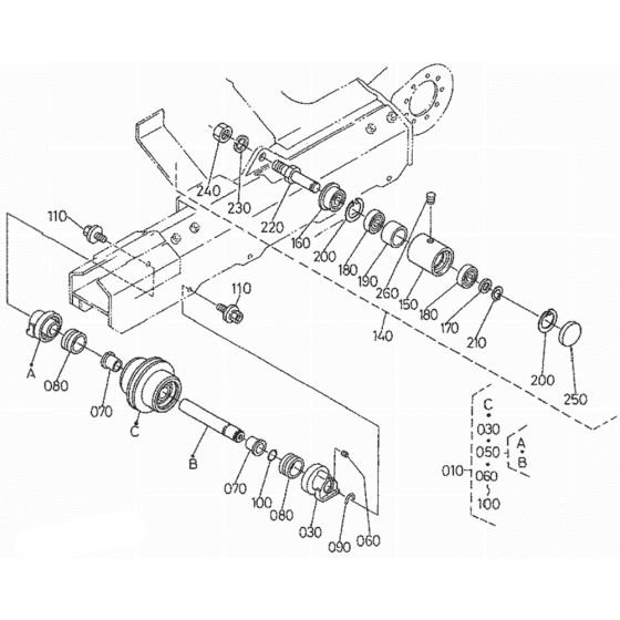 Track Roller Assembly for Kubota KX121-2 Mini Excavator