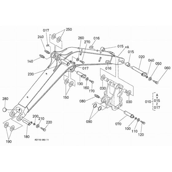 Boom Assembly for Kubota KX121-3S Mini Excavator