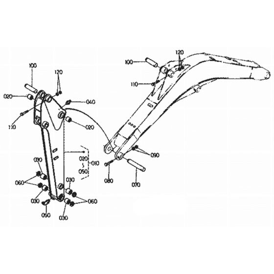 Dipper Arm Assembly for Kubota KX151 Mini Excavator