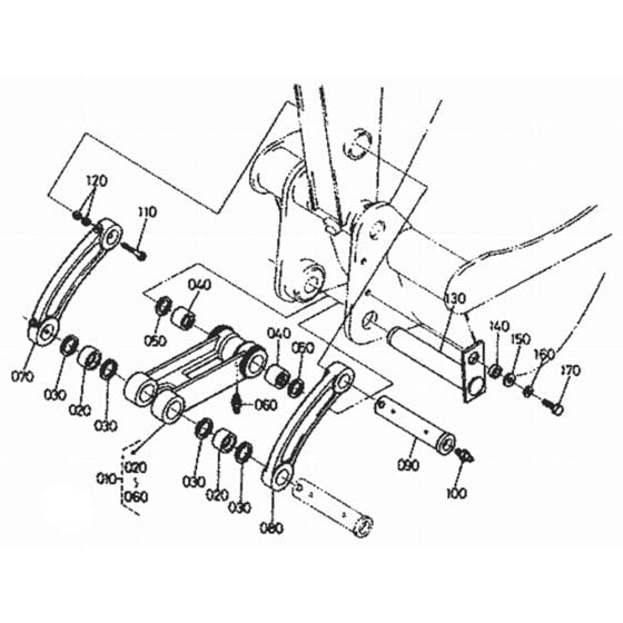 Dipper Arm/Bucket Link Assembly for Kubota KX151 Mini Excavator