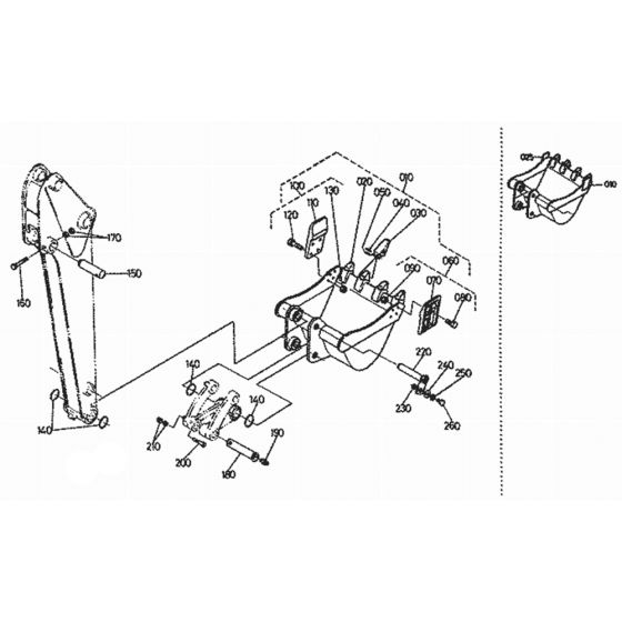 Bucket Assembly for Kubota KX151 Mini Excavator