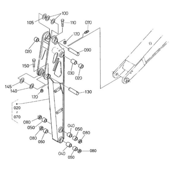 Dipper Arm Assembly for Kubota KX161-3 Mini Excavator