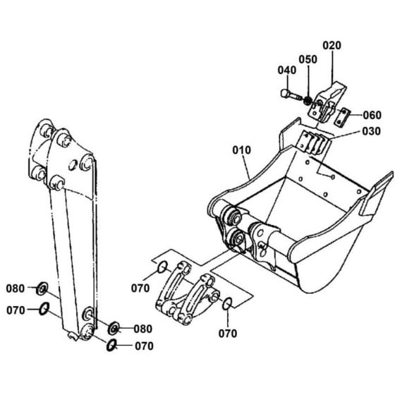 Bucket Assembly for Kubota KX36-2 Mini Excavator