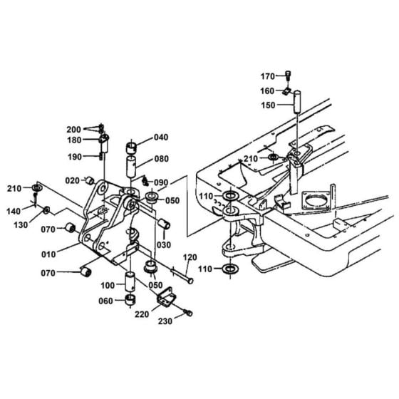 Kingpost Assembly for Kubota KX36-2 Mini Excavator