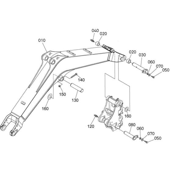 Boom Assembly for Kubota KX61-3 Mini Excavator