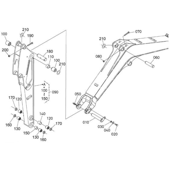 Dipper Arm Assembly for Kubota KX61-3 Mini Excavator