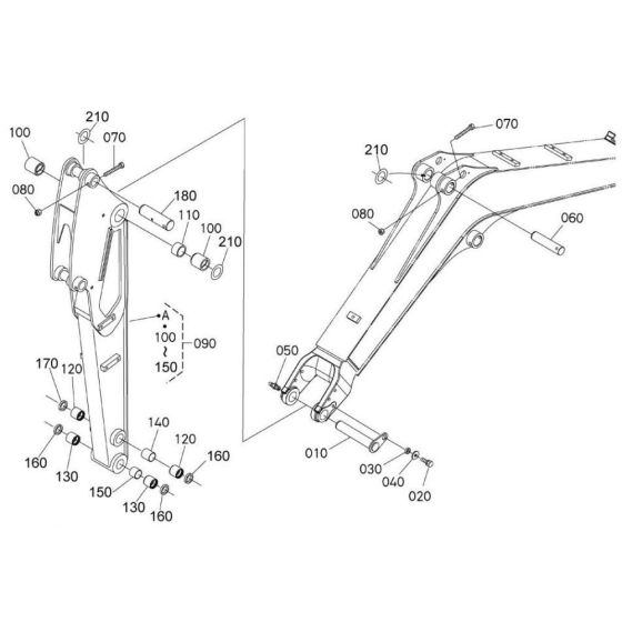 Dipper Arm Assembly for Kubota KX71-3 Mini Excavator