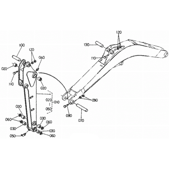 Dipper Arm Assembly for Kubota KX71 Mini Excavator