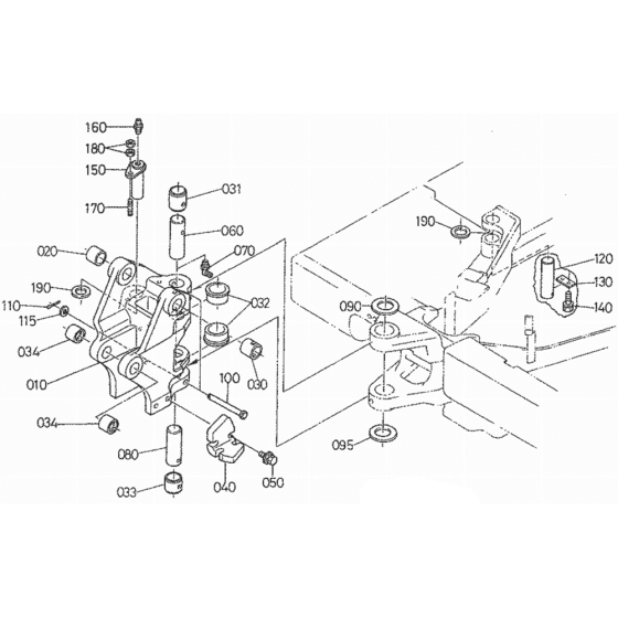 Kingpost Assembly for Kubota KX91-2 Mini Excavator