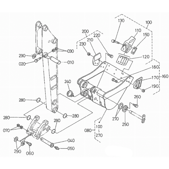 Bucket Assembly for Kubota KX91-2 Mini Excavator