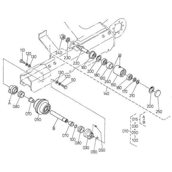 Track Roller Assembly for Kubota KX91-2 Mini Excavator