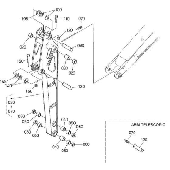 Dipper Arm Assembly for Kubota KX91-3a2 Mini Excavator