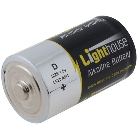 Alkaline Batteries D LR20 14800mAh Pack of 2 by Lighthouse - LR20