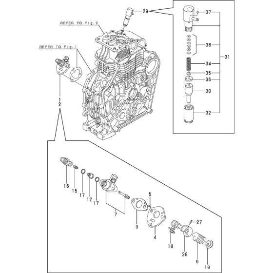 Fuel Injector Pump and Valve Assembly for Yanmar L100N Engine