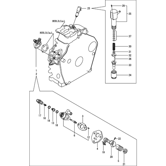 Fuel Injector Pump and Valve-1 Assembly for Yanmar L48N Engine