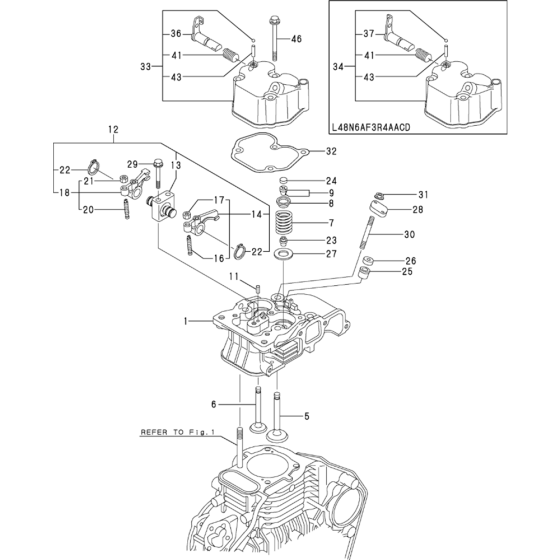 Cylinder Head and Bonnet Assembly for Yanmar L48N Engine