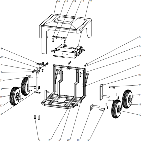 Chassis Assembly for Camon LA20 Lawn Aerators