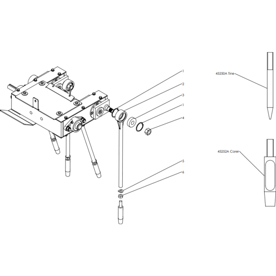 Tine Rod Assembly for Camon LA20 Lawn Aerators