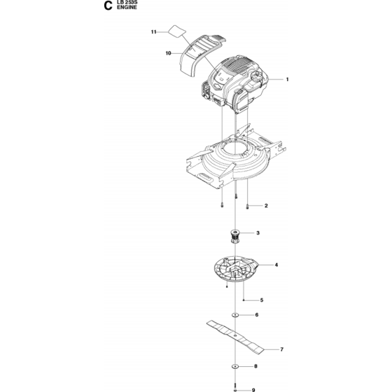 Engine Assembly for Husqvarna LB 253S Consumer Lawn Mower