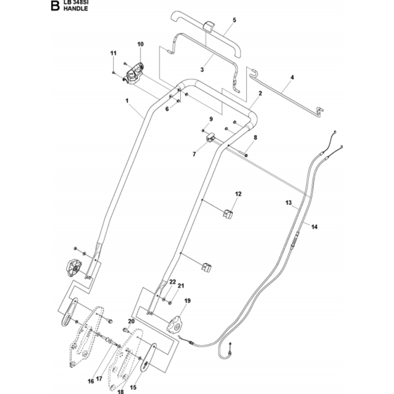 Handle Assembly for Husqvarna LB 348SI Consumer Lawn Mower