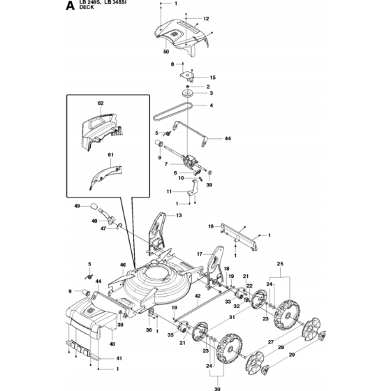 Cutting Deck Assembly for Husqvarna LB 348SI Consumer Lawn Mower