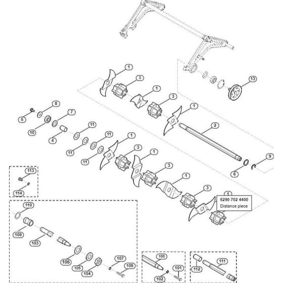 Scarifying Unit Assembly for Stihl LB540 Scarifiers