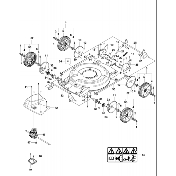 Cutting Deck Assembly for Husqvarna LB 553S Consumer Lawn Mower