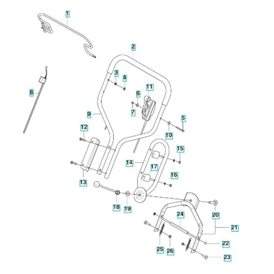 Handle Assembly for Husqvarna LB 553SQe