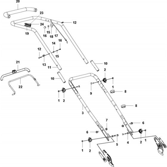 Handle Assembly for Husqvarna LC 140 Lawn Mowers