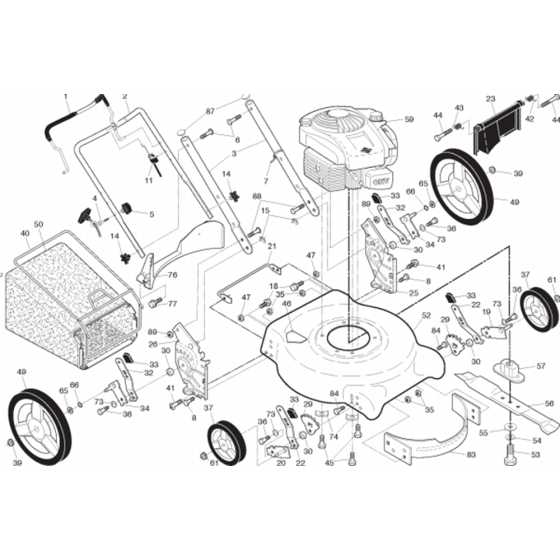 Frame & Engine Assembly for Husqvarna LC 153 Lawn Mowers