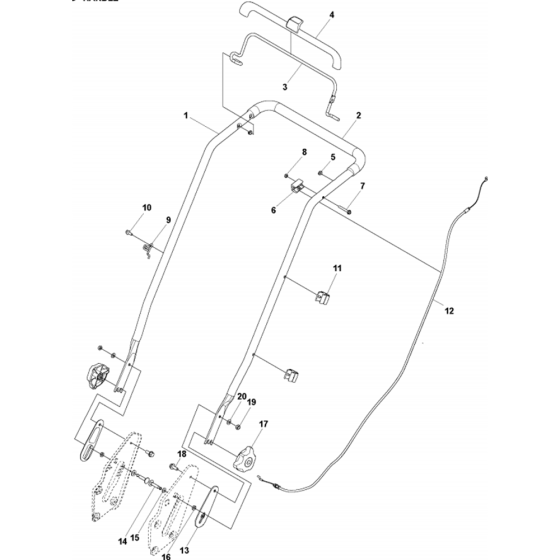 Handle Assembly for Husqvarna LC 247 Lawn Mowers