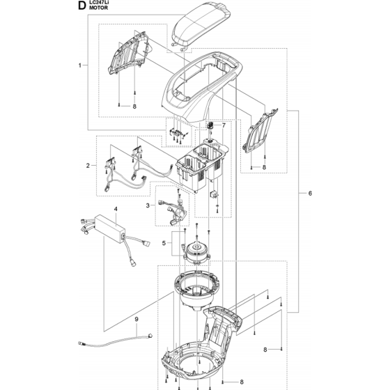 Motor Assembly for Husqvarna LC 247Li Lawn Mowers