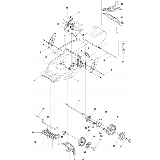 Mower Deck / Cutting Deck Assembly for Husqvarna LC 247S Lawn Mowers