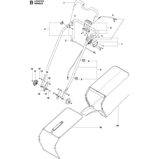 Handle Assembly for Husqvarna LC 347iVX Lawn Mowers