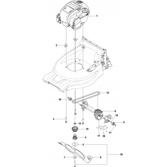 Engine Assembly for Husqvarna LC 347V Lawn Mowers