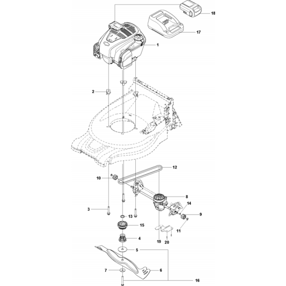 Engine Assembly for Husqvarna LC 347VI Lawn Mowers