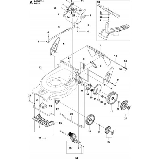 Mower Deck / Cutting Deck Assembly for Husqvarna LC 347VLi Lawn Mowers