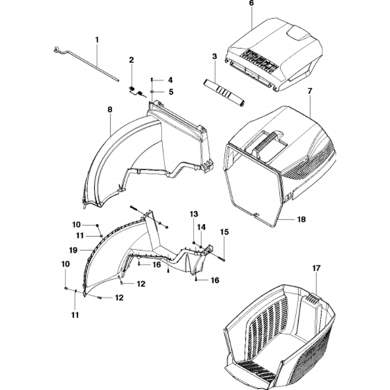 Bagger Assembly for Husqvarna LC 348VE Lawn Mowers